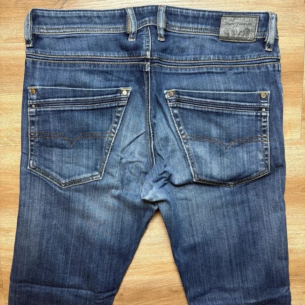 Diesel Krayver Jeans Men 31x30 Blue Slim Carrot Stretch Dark Wash Distress R86L0